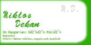 miklos dekan business card